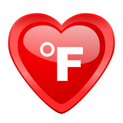 fahrenheit red heart valentine glossy web icon