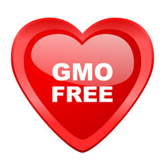 gmo free red heart valentine glossy web icon