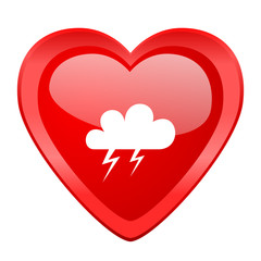 storm red heart valentine glossy web icon