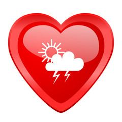 storm red heart valentine glossy web icon