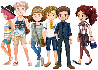 Fototapeta premium Hipsters standing in group