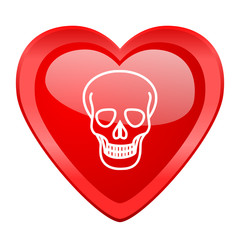 skull red heart valentine glossy web icon