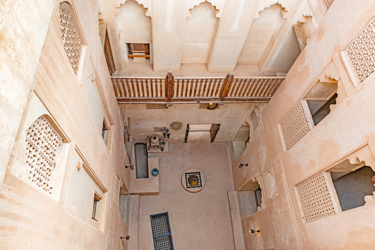 Jabrin Fort in Ad Dakhiliyah, Oman. It is known as Jabreen Fort and was built in 1671. It is located about 50 km southwest of Nizwa.