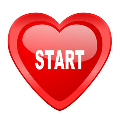 start red heart valentine glossy web icon