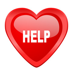 help red heart valentine glossy web icon
