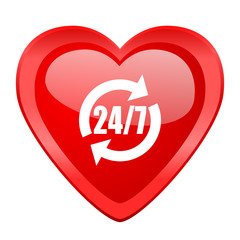 service red heart valentine glossy web icon