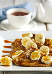 Crepes With Bananas and Caramel syrup