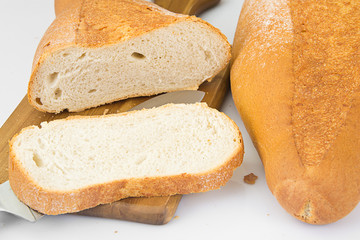 Fresh Tasty Bread on White Background