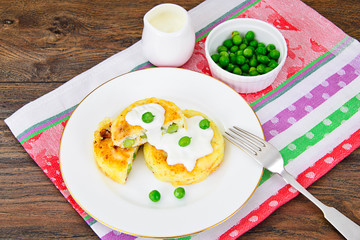 Cheesecake with Green Peas and Eggs
