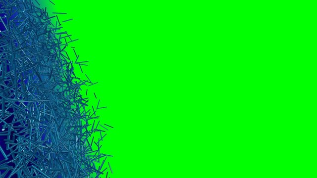 Animated loop able nice visual loop able slow moving cylinder particles on green screen chroma key backdrop useful for technology space science based programs as jacket