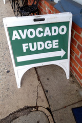 avocado fudge sign