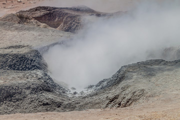 One of geysers in geyser basin Sol de Manana, Bolivia
