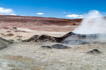 Geyser basin Sol de Manana, Bolivia