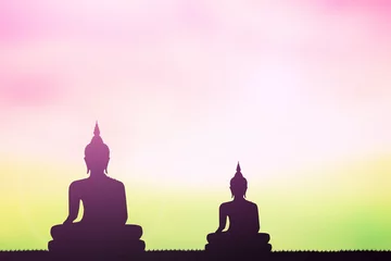 Photo sur Plexiglas Anti-reflet Bouddha Buddha silhouette Sky background