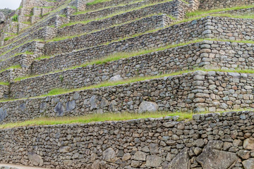 Former agricultural terraces at Machu Picchu ruins, Peru