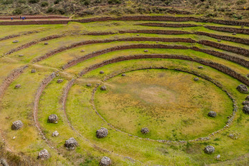 Fototapeta na wymiar Agricultural terracing of Moray, Sacred Valley, Peru
