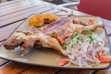 Roasted guinea pig, traditional meal in Peru
