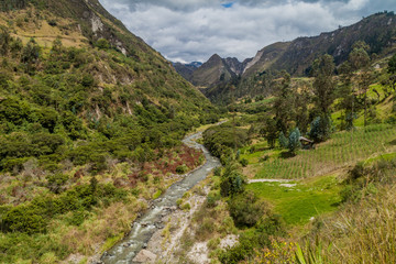 Toachi river canyon near Quilotoa crater, Ecuador