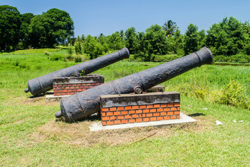 Cannons at Fort Nieuw Amsterdam in Suriname