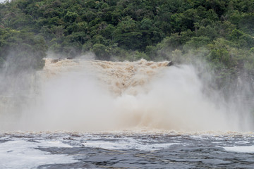 Canaima Lagoon waterfalls at river Carrao in Venezuela