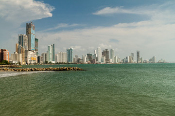Obraz premium Skyscrapers in the Boca Grande neighborhood of Cartagena, Colombia