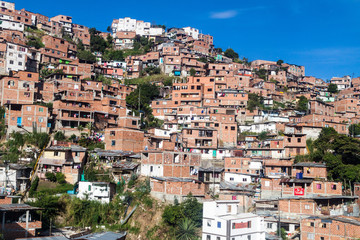 Fototapeta na wymiar Poor neighborhood in Medellin, Colombia
