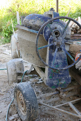 Cement mixer machine side view