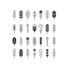 Vector line feathers and arrows - 100685126