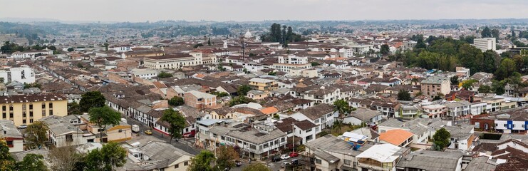 Fototapeta na wymiar Panorama of Popayan, Colombia