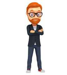 3d character businessman isolated on a white background. The man