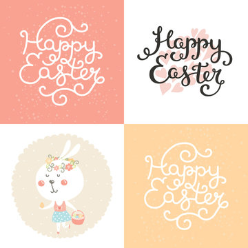 Vector set of easter cards