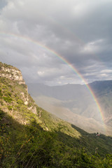 Rainbow in Chicamocha river canyon in Colombia