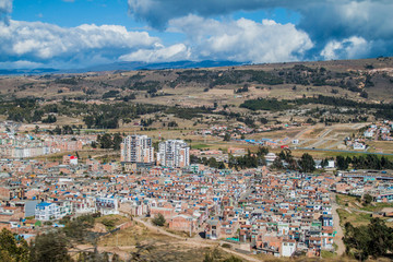 Fototapeta na wymiar Aerial view of Tunja city, Colombia