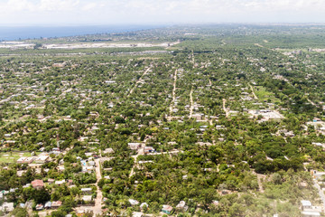 Aerial view of Boca Chica town in Dominican Republic