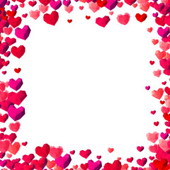 Valentines Day background with scattered triangle hearts