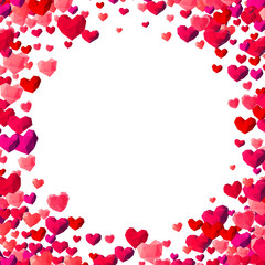 Valentines Day background with scattered triangle hearts