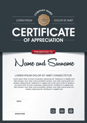 certificate template with clean and modern pattern,Qualification certificate blank template with elegant,Vector illustration