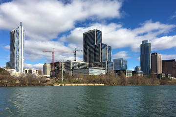 Obraz premium The Austin, Texas, skyline on sunny day