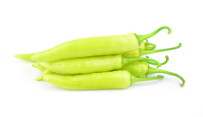 Green peppers isolated on white background.