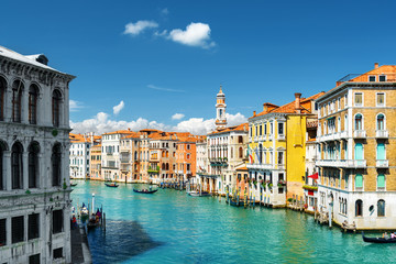 Fototapeta na wymiar The Grand Canal. View from the Rialto Bridge in Venice, Italy