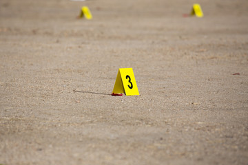  evidence number tag in  explosion  crime scene