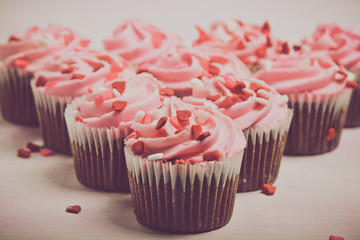 Pink Cupcake with Vintage Instagram Filter