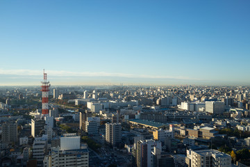 金山駅前ビルから見る名古屋市風景