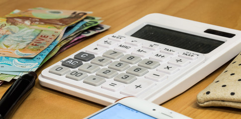 calculator on working table