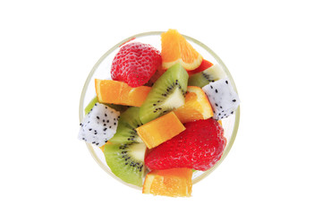 Dragon fruit, kiwi fruit, strawberry and orange