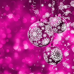 Elegant Christmas card with balls. EPS 8 - 100689702