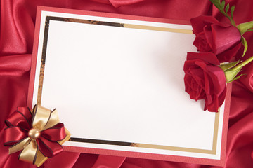 Valentine blank card with roses