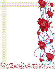 rose card designs vector on white background