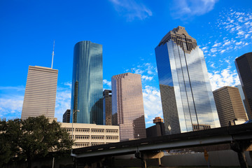 Obraz premium Houston Texas Skyline with modern skyscrapers and blue sky view