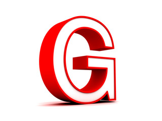 Fototapeta premium 3d letter G from my metal letter collection RED
